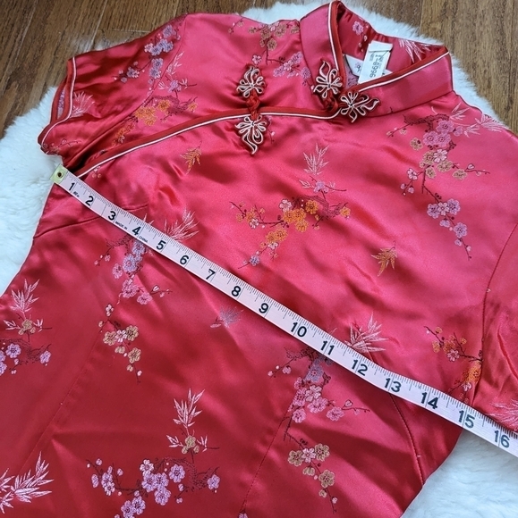 Vintage Chinese cheongsam dress Red women's Small - Picture 9 of 16